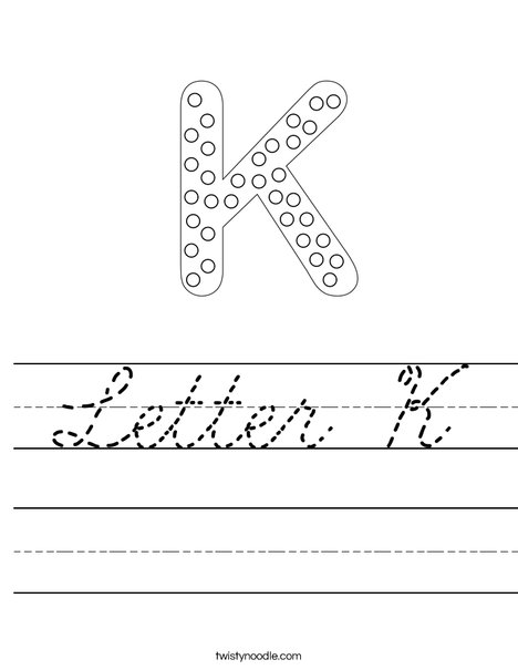 Letter K Dots Worksheet