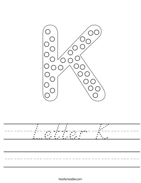 Letter K Dots Worksheet