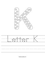 Letter K Handwriting Sheet
