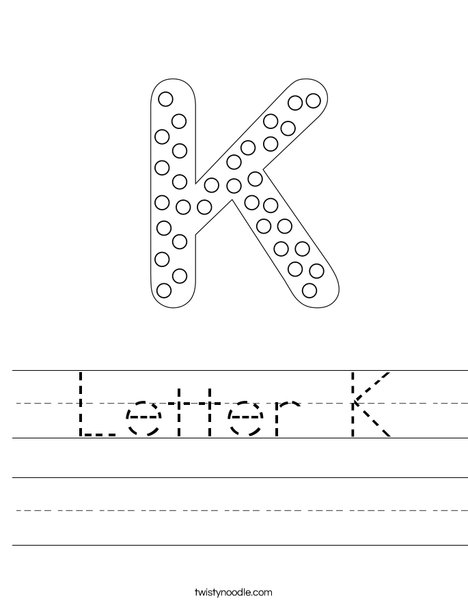 letter k worksheet twisty noodle