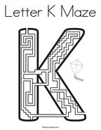 Letter K Maze Coloring Page
