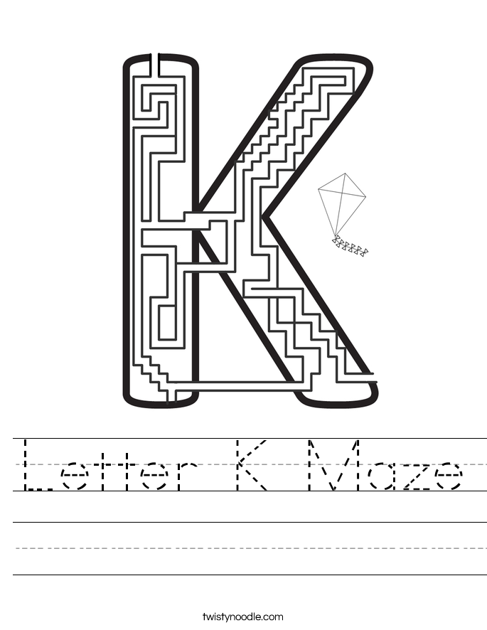 Letter K Maze Worksheet