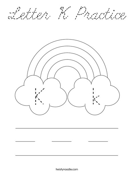 Letter K Practice Coloring Page