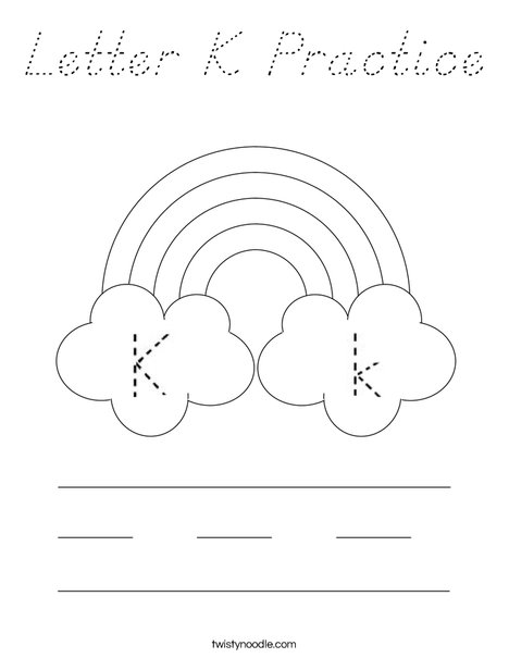 Letter K Practice Coloring Page