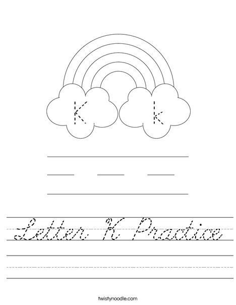 Letter K Practice Worksheet