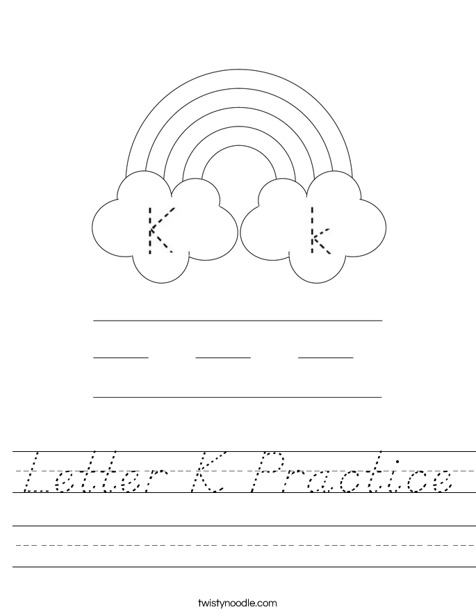 Letter K Practice Worksheet