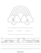 Letter K Practice Handwriting Sheet