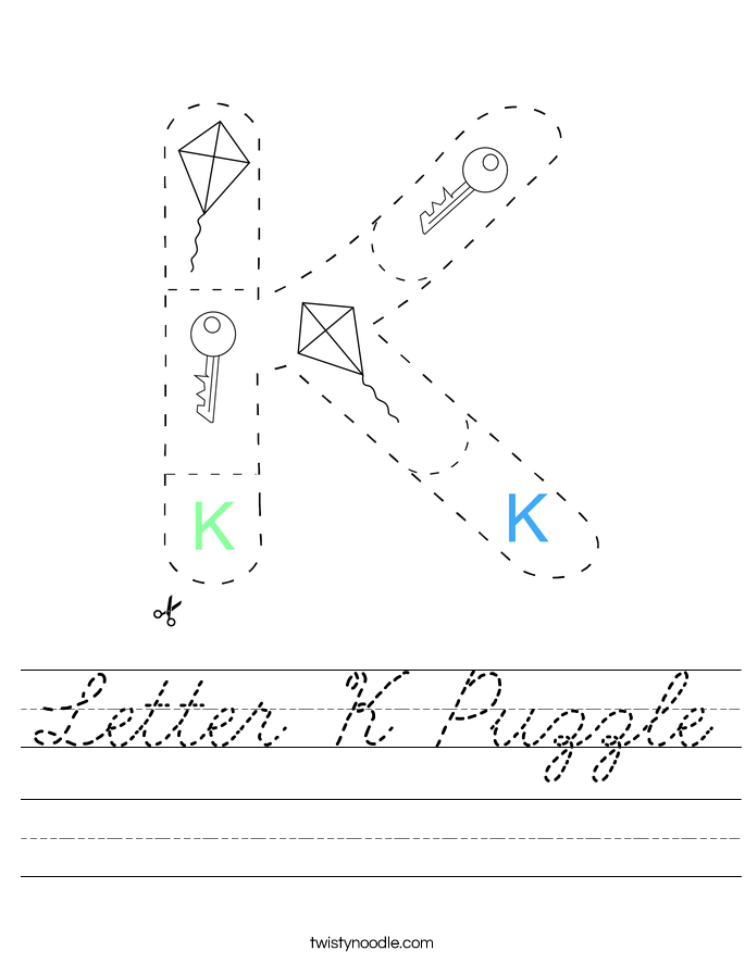 Letter K Puzzle Worksheet