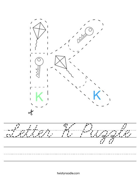 Letter K Puzzle Worksheet