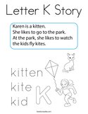 Letter K Story Coloring Page