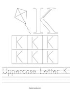 Uppercase Letter K Handwriting Sheet