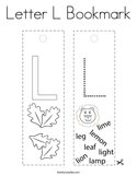 Letter L Bookmark Coloring Page