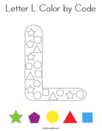 Letter L Color by Code Coloring Page