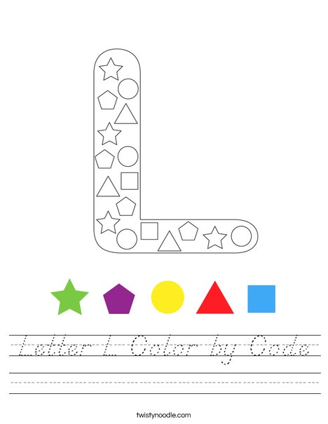 Letter L Color by Code Worksheet