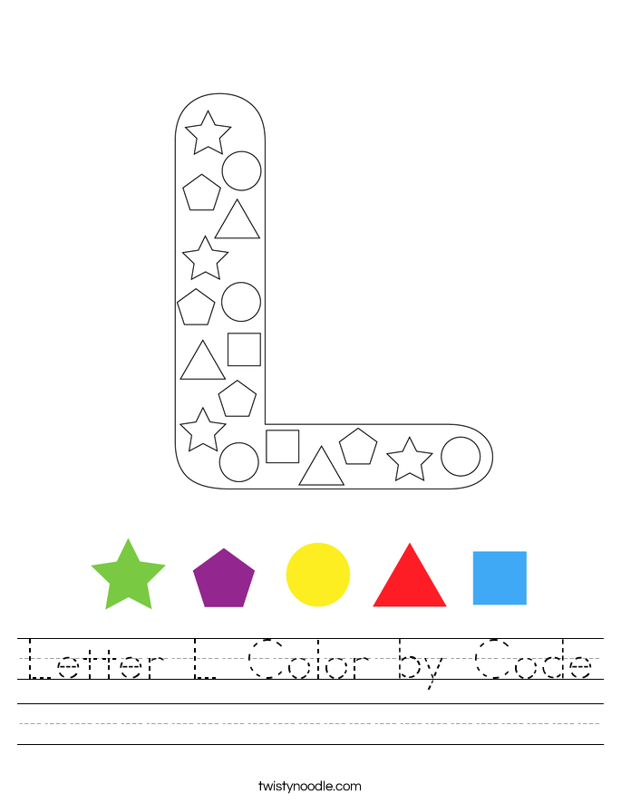 Letter L Color by Code Worksheet