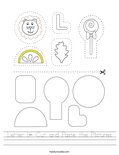 Letter L- Cut and Paste the Pictures Worksheet