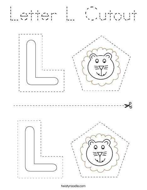 Letter L Cutout Coloring Page