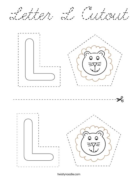 Letter L Cutout Coloring Page