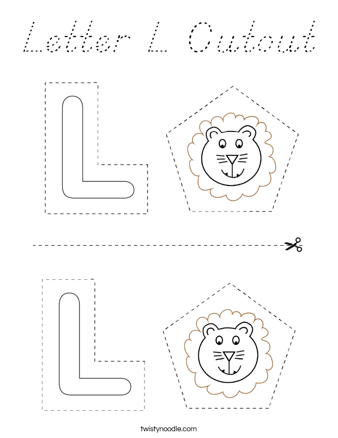 Letter L Cutout Coloring Page