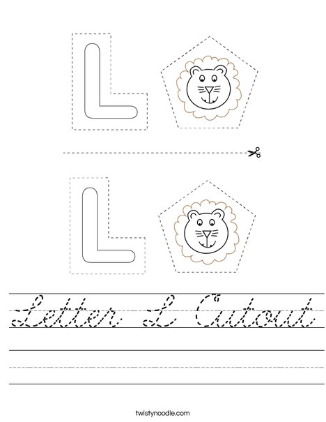Letter L Cutout Worksheet