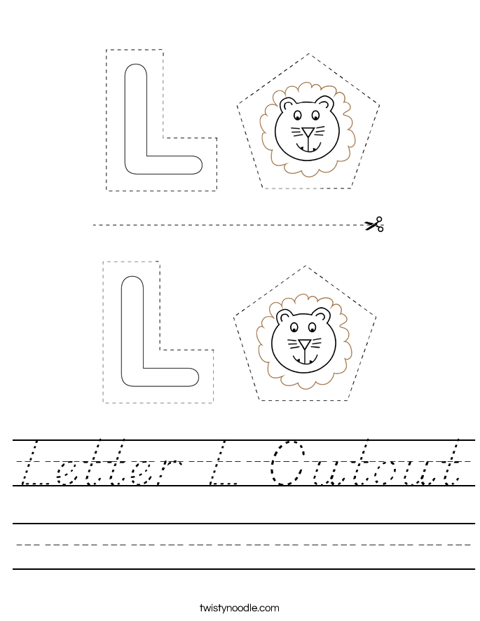 Letter L Cutout Worksheet