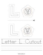Letter L Cutout Handwriting Sheet