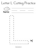Letter L Cutting Practice Coloring Page
