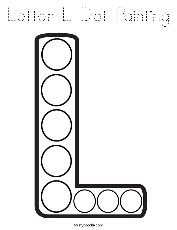 Letter L Dot Painting Coloring Page