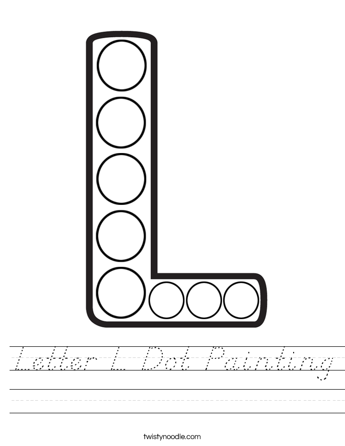 Letter L Dot Painting Worksheet