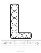 Letter L Dot Painting Handwriting Sheet