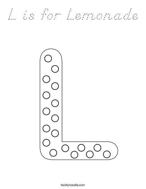 Letter L Dots Coloring Page