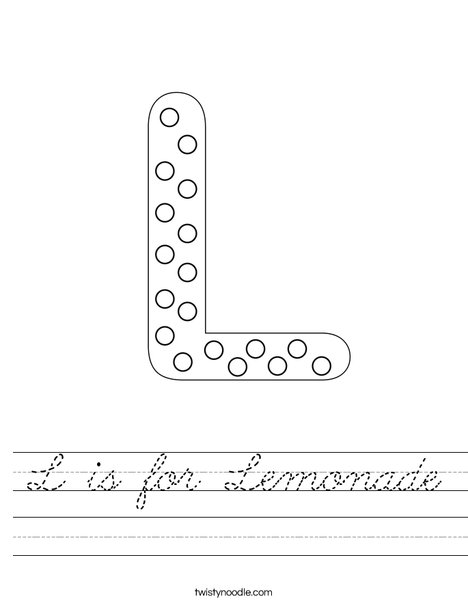 Letter L Dots Worksheet