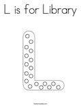 L is for Library Coloring Page