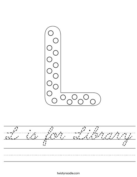 Letter L Dots Worksheet