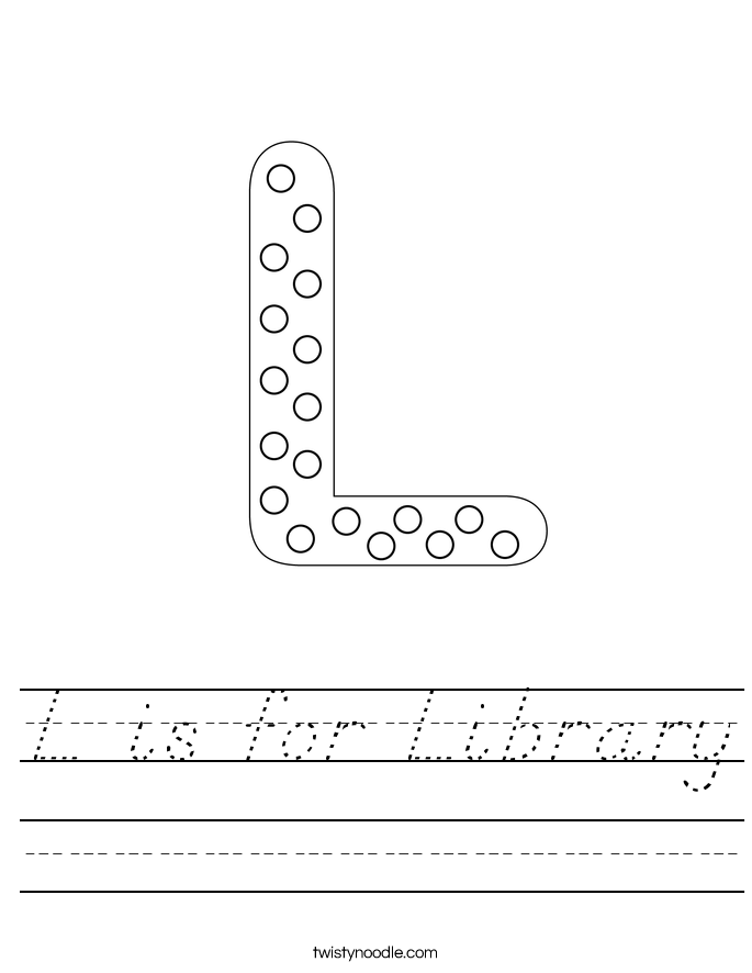 L is for Library Worksheet