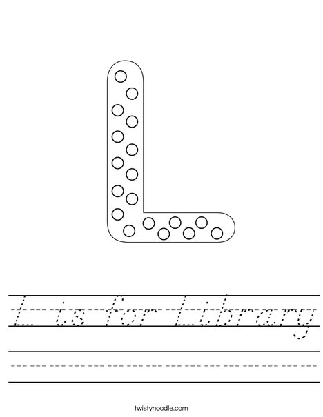 Letter L Dots Worksheet