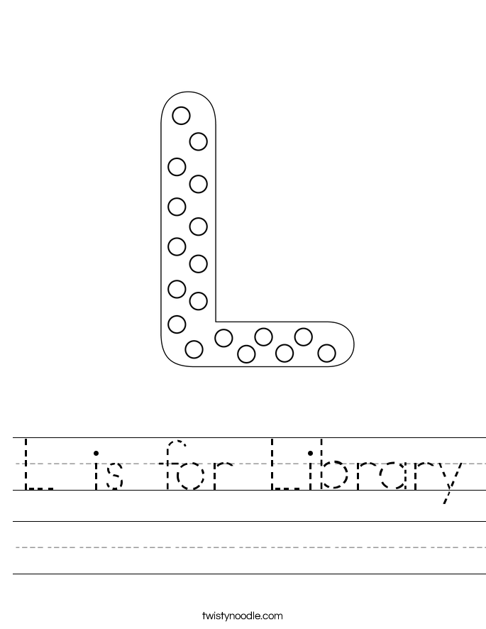 L is for Library Worksheet