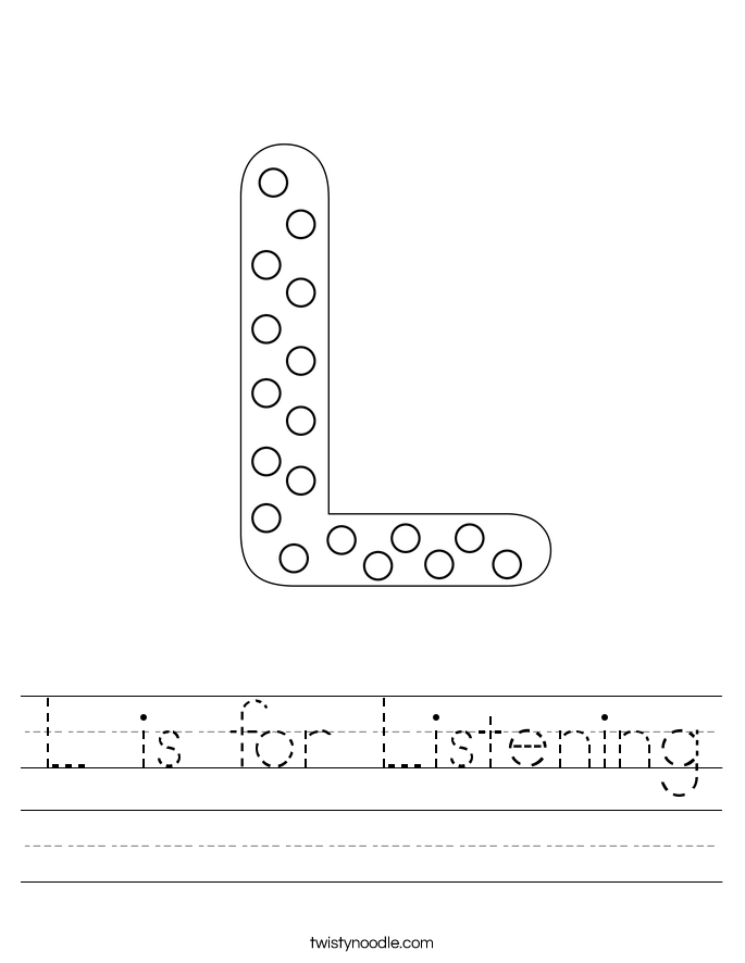 L is for Listening Worksheet