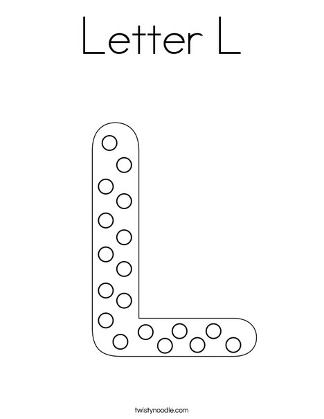 Letter L Coloring Page Twisty Noodle Letter L Dots Coloring Page