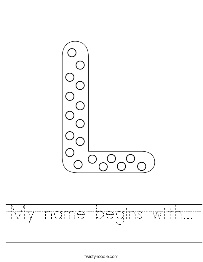 My Name Begins With Worksheet Twisty Noodle My Name Begins With Worksheet Twisty Noodle