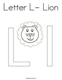 Letter L- Lion Coloring Page