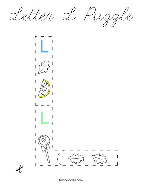Letter L Puzzle Coloring Page