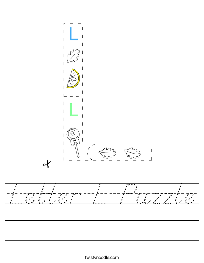 Letter L Puzzle Worksheet