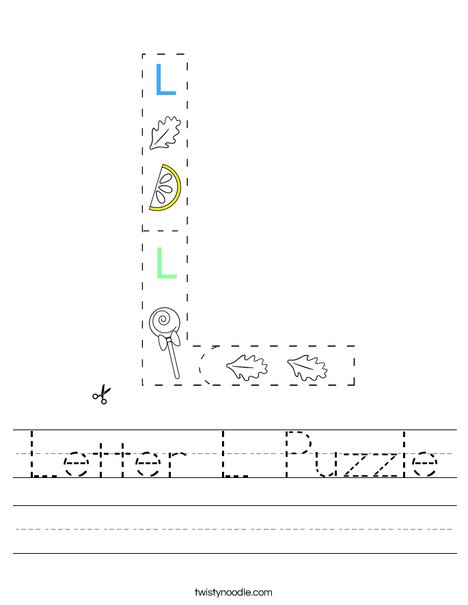 Letter L Puzzle Worksheet