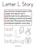 Letter L Story Coloring Page