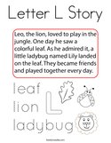 Letter L Story Coloring Page