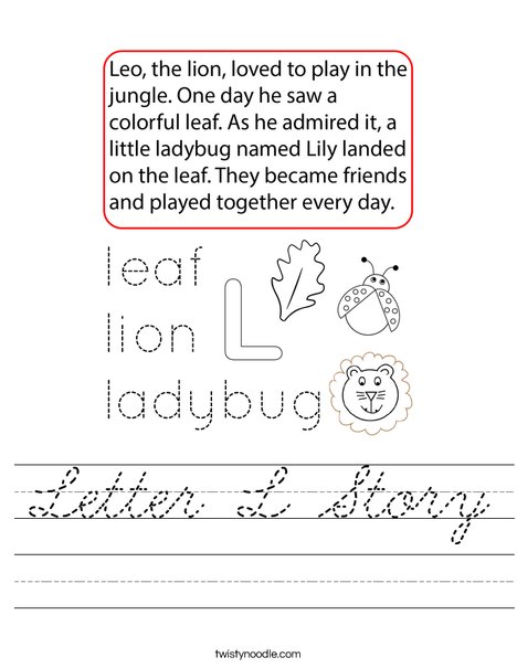 Letter L Story Worksheet