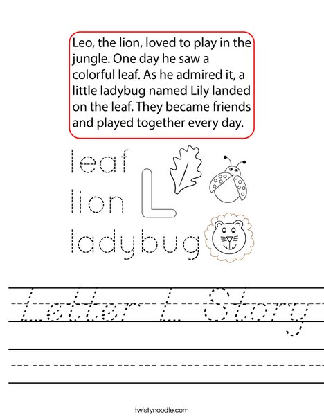 Letter L Story Worksheet