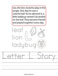 Letter L Story Worksheet