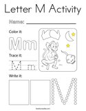 Letter M Activity Coloring Page